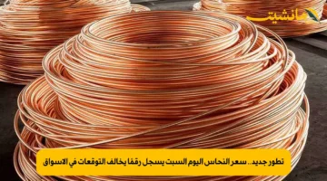 تطور جديد.. سعر النحاس اليوم السبت يسجل رقمًا يخالف التوقعات في الأسواق
